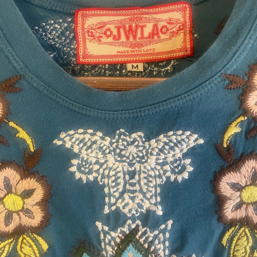 Vintage JWLA Johnny Was Embroidered Floral Peacock long sleeve Womens Bohemian - Picture 4 of 10